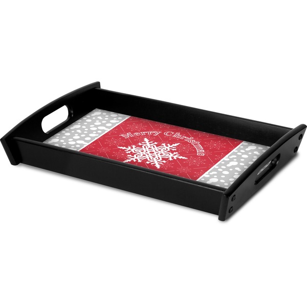 Snowflakes Serving Tray Black - Corner