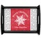 Snowflakes Black Wooden Tray - Large (Personalized)