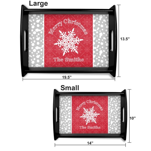 Snowflakes Serving Tray Black Sizes