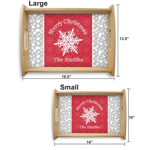 Snowflakes Serving Tray Wood Sizes