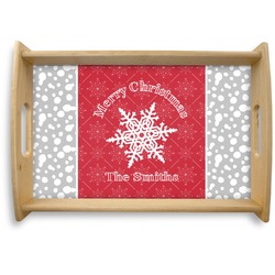 Snowflakes Natural Wooden Tray - Small (Personalized)