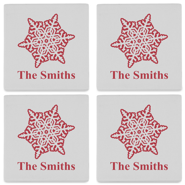 Snowflakes Set of 4 Sandstone Coasters - See All 4 View