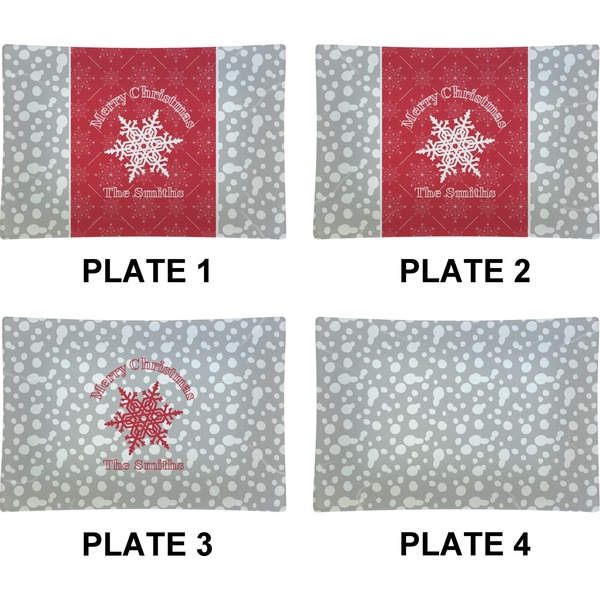 Snowflakes Set of Rectangular Appetizer / Dessert Plates (Approval)