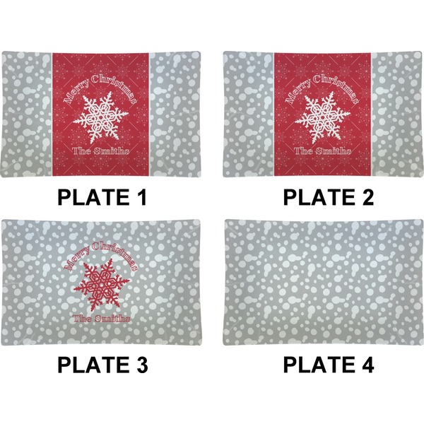 Snowflakes Set of Rectangular Dinner Plates (Approval)
