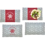 Snowflakes Set of 4 Glass Rectangular Lunch / Dinner Plate (Personalized)