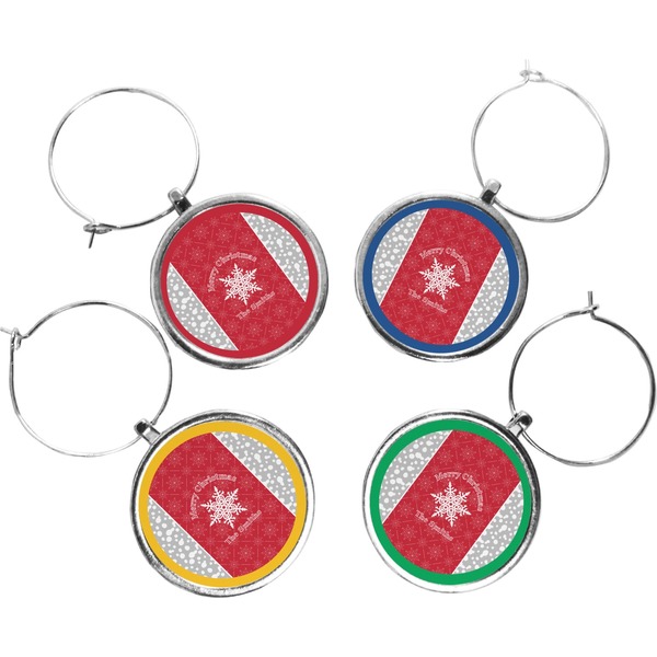 Custom Snowflakes Wine Charms (Set of 4) (Personalized)