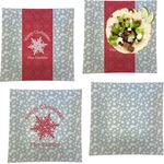 Snowflakes Set of 4 Glass Square Lunch / Dinner Plate 9.5" (Personalized)