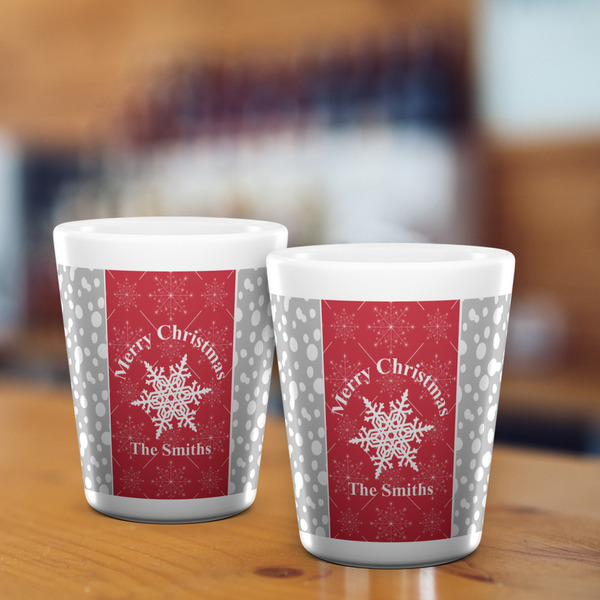 Snowflakes Shot Glass - White - LIFESTYLE