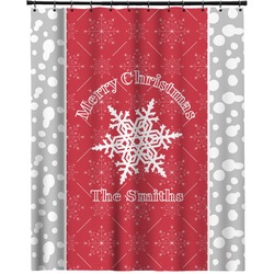 Snowflakes Extra Long Shower Curtain - 70"x84" (Personalized)