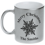 Snowflakes Metallic Silver Mug (Personalized)