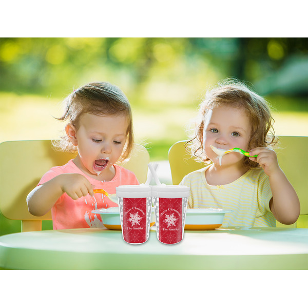 Snowflakes Sippy Cups w/Straw - LIFESTYLE