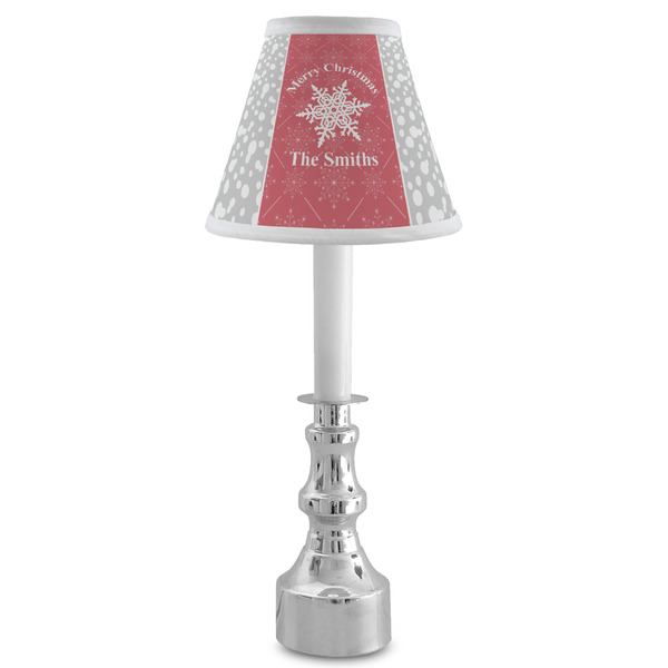 Snowflakes Small Chandelier Lamp - LIFESTYLE (on candle stick)