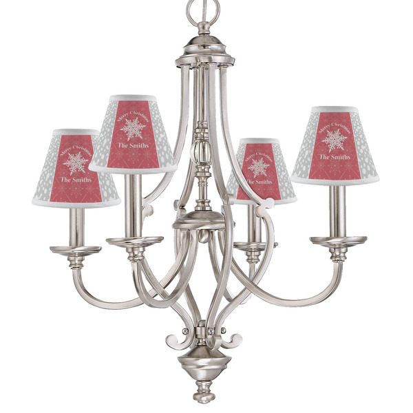 Snowflakes Small Chandelier Shade - LIFESTYLE (on chandelier)