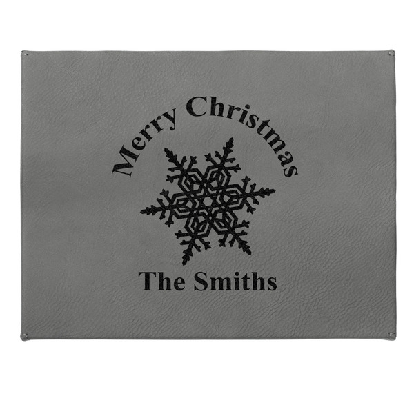 Snowflakes Small Engraved Gift Box with Leather Lid - Approval