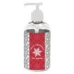 Snowflakes Plastic Soap / Lotion Dispenser (8 oz - Small - White) (Personalized)