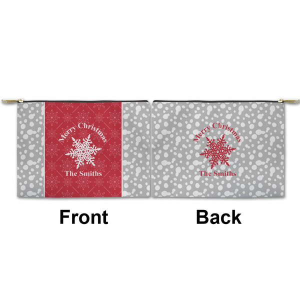 Snowflakes Small Zipper Pouch Approval (Front and Back)
