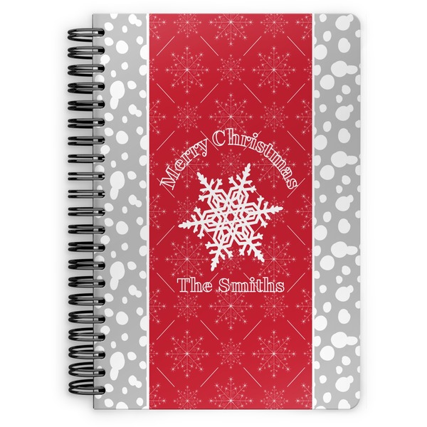 Custom Snowflakes Spiral Notebook - 7x10 w/ Name or Text