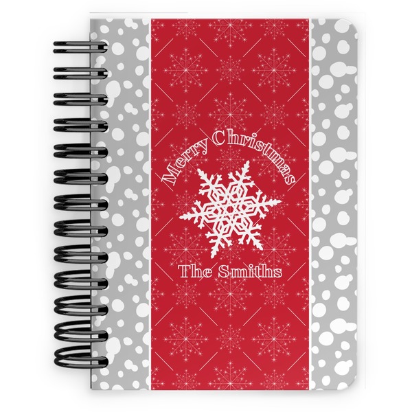 Custom Snowflakes Spiral Notebook - 5x7 w/ Name or Text