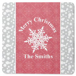 Snowflakes Square Rubber Backed Coaster (Personalized)