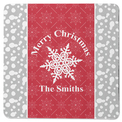 Snowflakes Square Rubber Backed Coaster (Personalized)