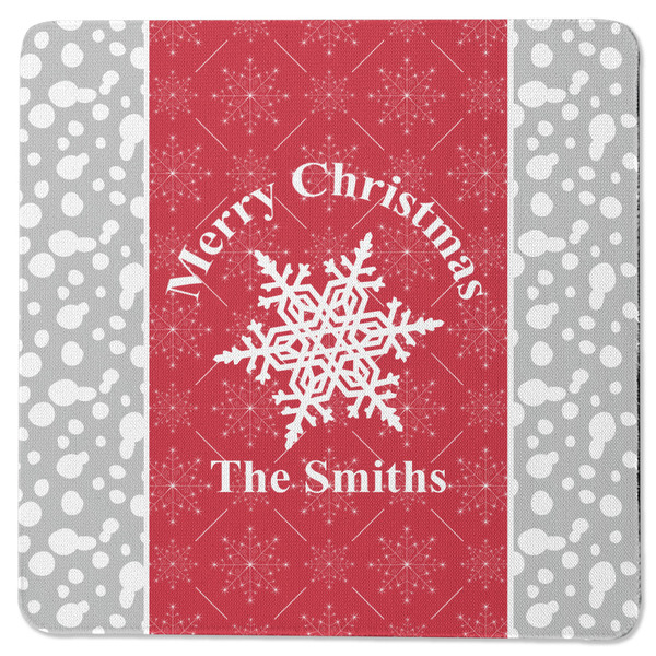 Snowflakes Square Coaster Rubber Back - Single