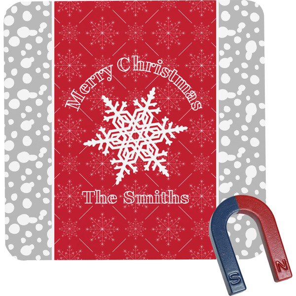Custom Snowflakes Square Fridge Magnet (Personalized)