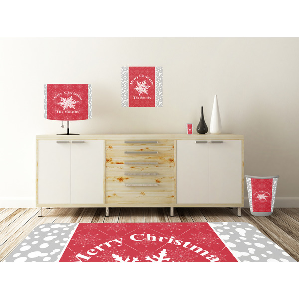 Snowflakes Square Wall Decal Wooden Desk