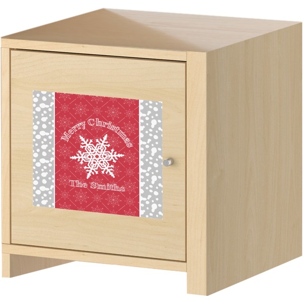 Snowflakes Square Wall Decal on Wooden Cabinet