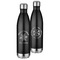Snowflakes Stainless Steel 26oz black water bottle front and back