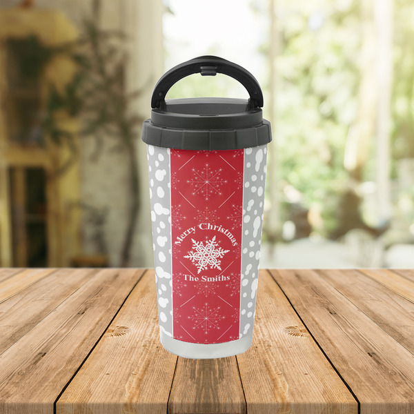 Snowflakes Stainless Steel Travel Cup Lifestyle