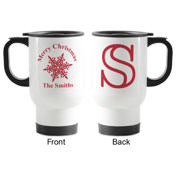 Snowflakes Stainless Steel Travel Mug with Handle - Apvl