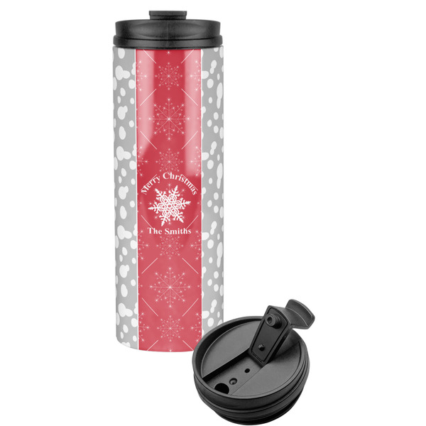 Custom Snowflakes Stainless Steel Skinny Tumbler (Personalized)