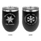 Snowflakes Stainless Wine Tumblers - Black - Double Sided - Approval