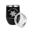 Snowflakes Stainless Wine Tumblers - Black - Single Sided - Alt View