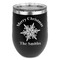 Snowflakes Stainless Wine Tumblers - Black - Single Sided - Front