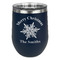 Snowflakes Stainless Wine Tumblers - Navy - Single Sided - Front