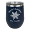 Snowflakes Stemless Stainless Steel Wine Tumbler - Navy - Single Sided (Personalized)