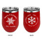Snowflakes Stainless Wine Tumblers - Red - Double Sided - Approval