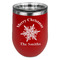 Snowflakes Stainless Wine Tumblers - Red - Double Sided - Front