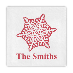 Snowflakes Standard Decorative Napkins (Personalized)