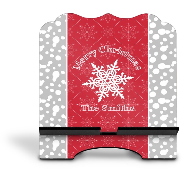Snowflakes Stylized Tablet Stand - Front without iPad