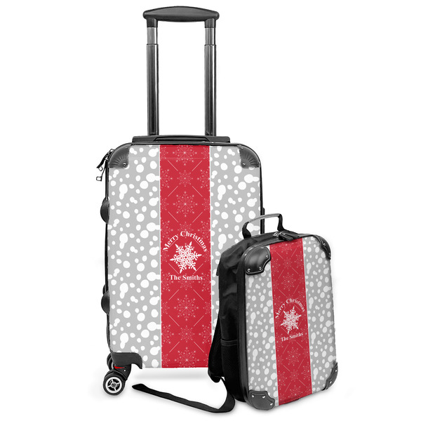 Custom Snowflakes Kids 2-Piece Luggage Set - Suitcase & Backpack (Personalized)