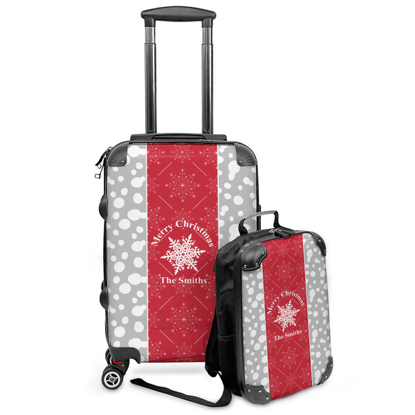 Custom Snowflakes Kids 2-Piece Luggage Set - Suitcase & Backpack (Personalized)
