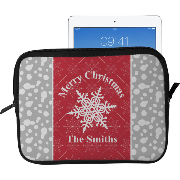 Custom Snowflakes Tablet Case / Sleeve - Large w/ Name or Text