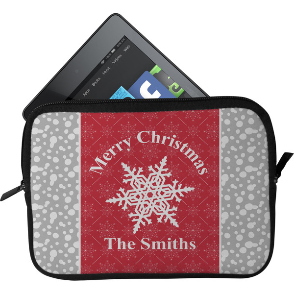 Custom Snowflakes Tablet Case / Sleeve - Small w/ Name or Text