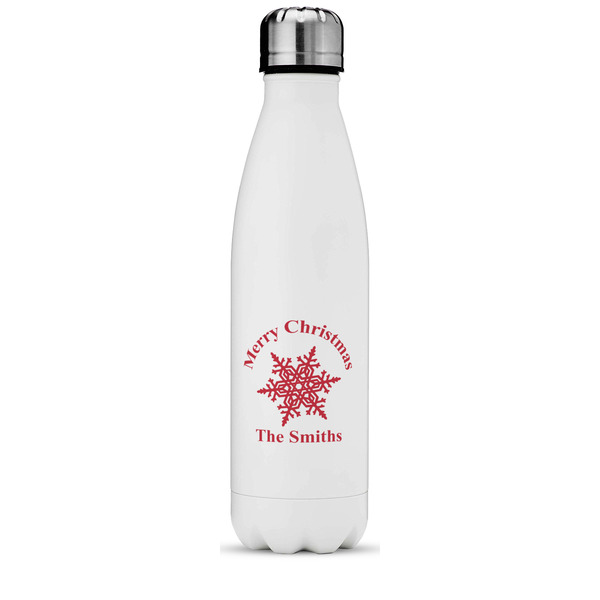 Custom Snowflakes Water Bottle - 17 oz. - Stainless Steel - Full Color Printing (Personalized)
