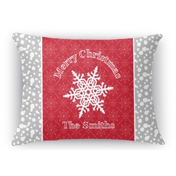Snowflakes Rectangular Throw Pillow Case (Personalized)