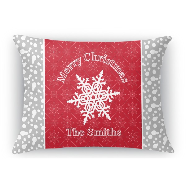 Custom Snowflakes Rectangular Throw Pillow Case (Personalized)