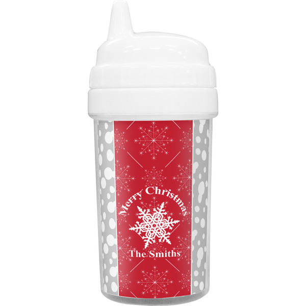 Custom Snowflakes Toddler Sippy Cup (Personalized)