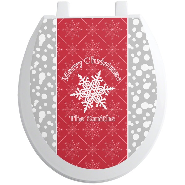 Custom Snowflakes Toilet Seat Decal (Personalized)